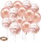 50-Pack Rose Gold Confetti Balloons 12in – Birthday & Wedding Party Decor with Ribbon